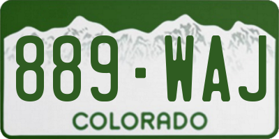 CO license plate 889WAJ