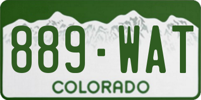 CO license plate 889WAT