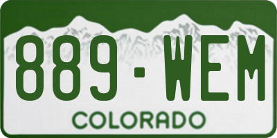 CO license plate 889WEM