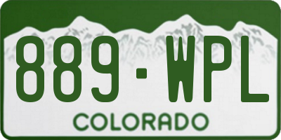 CO license plate 889WPL