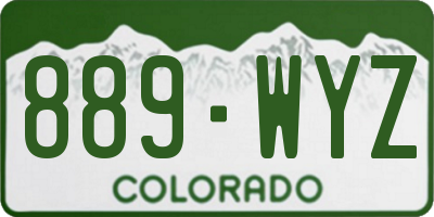 CO license plate 889WYZ