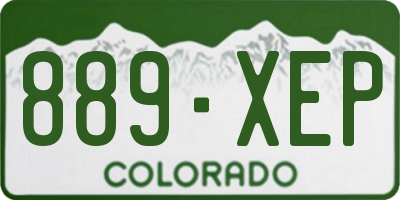 CO license plate 889XEP