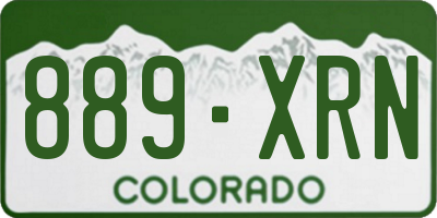 CO license plate 889XRN
