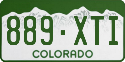 CO license plate 889XTI