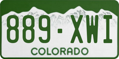 CO license plate 889XWI
