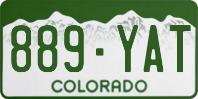 CO license plate 889YAT
