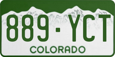 CO license plate 889YCT
