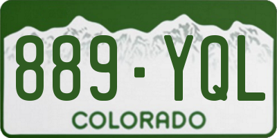 CO license plate 889YQL