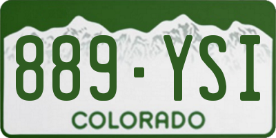 CO license plate 889YSI