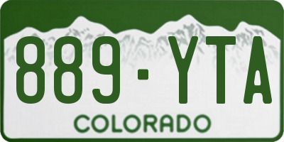 CO license plate 889YTA