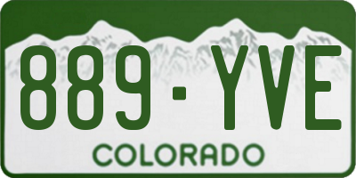 CO license plate 889YVE