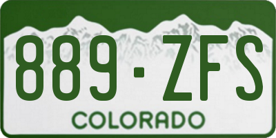 CO license plate 889ZFS