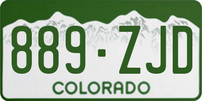 CO license plate 889ZJD