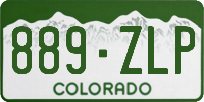 CO license plate 889ZLP