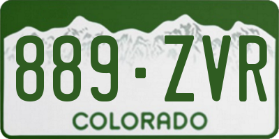 CO license plate 889ZVR