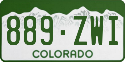 CO license plate 889ZWI