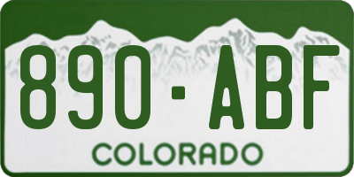 CO license plate 890ABF