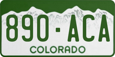 CO license plate 890ACA