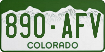 CO license plate 890AFV