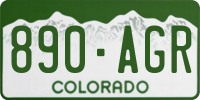 CO license plate 890AGR
