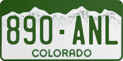 CO license plate 890ANL