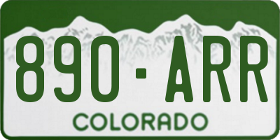CO license plate 890ARR