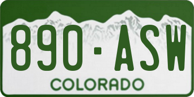 CO license plate 890ASW