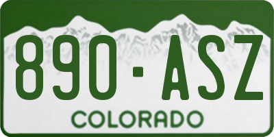 CO license plate 890ASZ