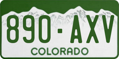CO license plate 890AXV