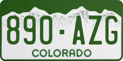 CO license plate 890AZG