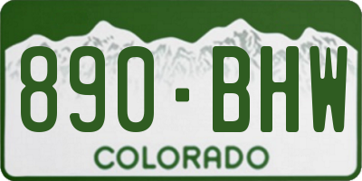 CO license plate 890BHW
