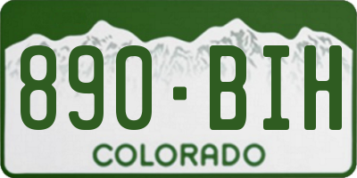 CO license plate 890BIH