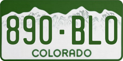 CO license plate 890BLO