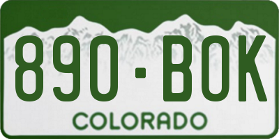 CO license plate 890BOK