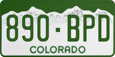CO license plate 890BPD