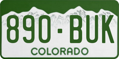 CO license plate 890BUK