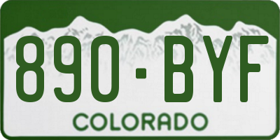 CO license plate 890BYF