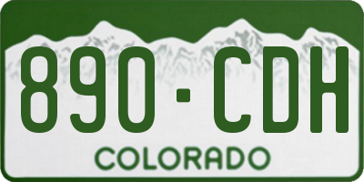 CO license plate 890CDH
