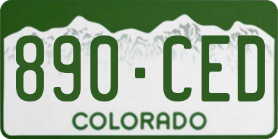 CO license plate 890CED