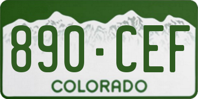 CO license plate 890CEF