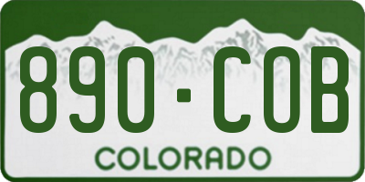 CO license plate 890COB