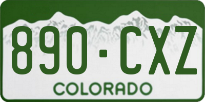 CO license plate 890CXZ