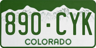 CO license plate 890CYK
