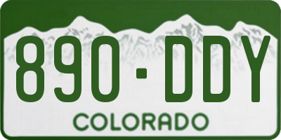 CO license plate 890DDY