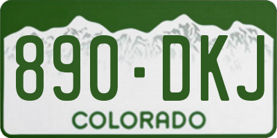 CO license plate 890DKJ