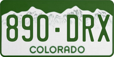 CO license plate 890DRX