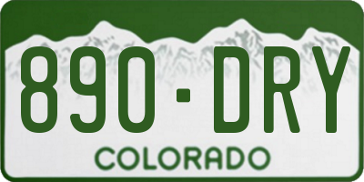 CO license plate 890DRY