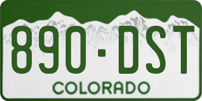 CO license plate 890DST
