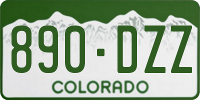 CO license plate 890DZZ