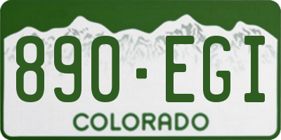 CO license plate 890EGI